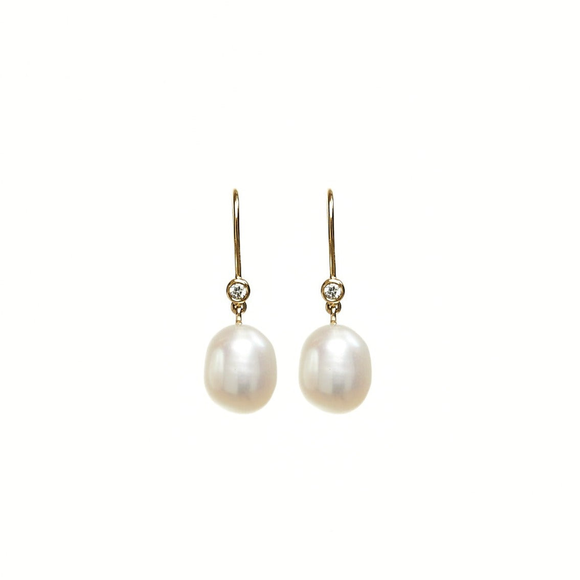 Baroque pearl and Diamond Earrings
