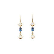 Solar Sapphire and Opal Earrings