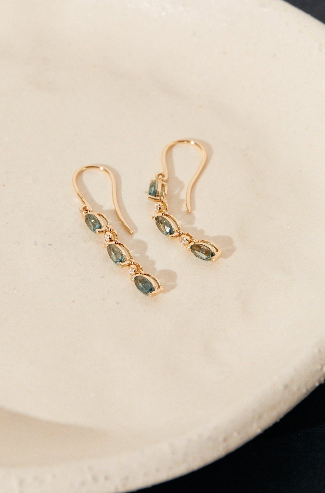Dusk Sapphire and Diamond Earrings
