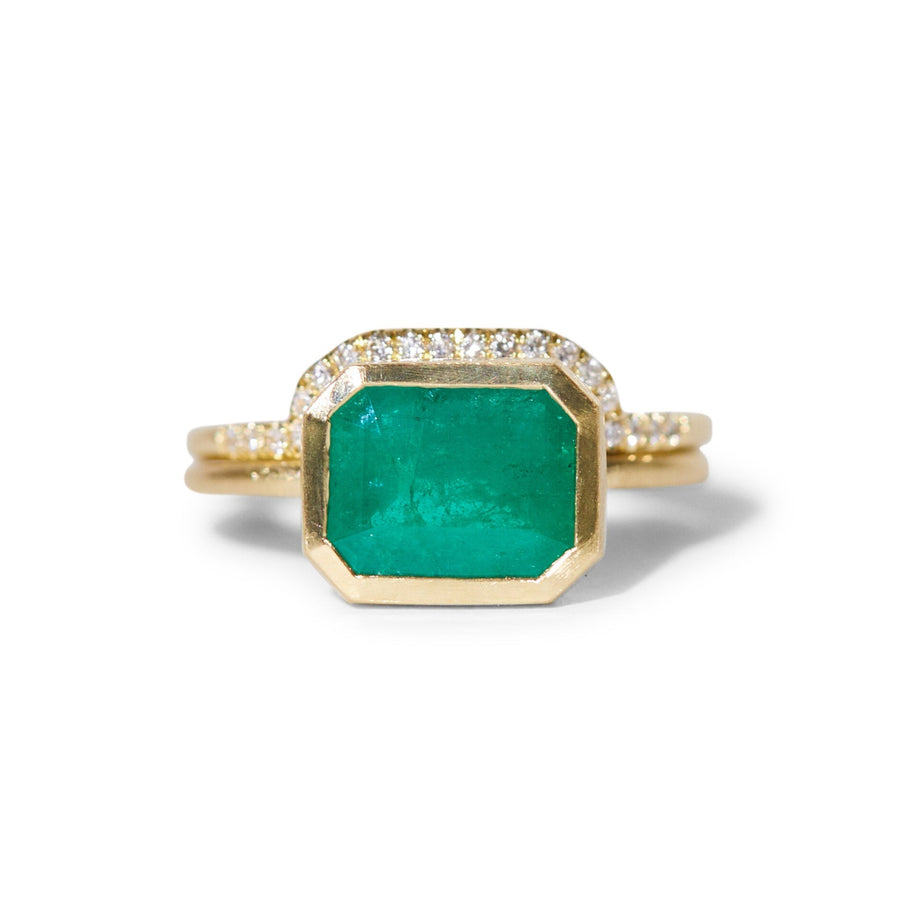 Art Deco Emerald Ring Set