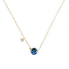 Moon / Shadow Necklace with Black Opal