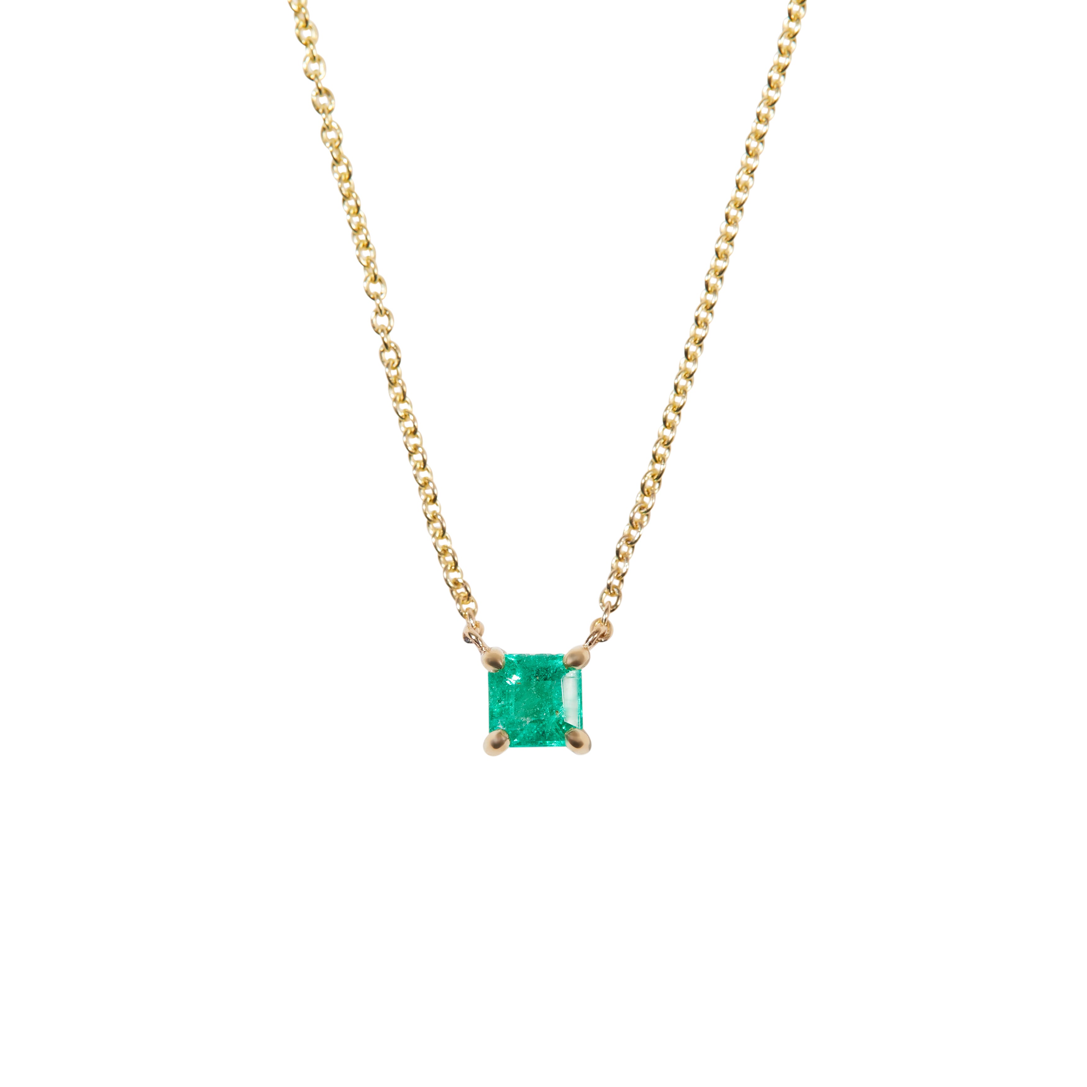 Emerald Solitaire necklace